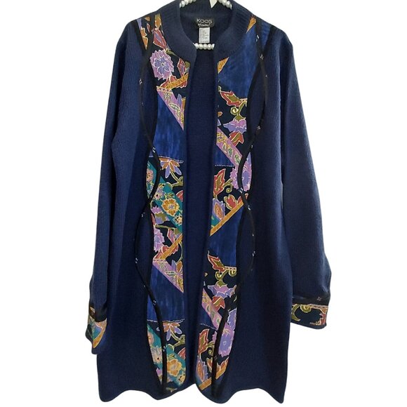 Koos Of Course Vintage Boho Sweater Cardigan Coat Size L - Picture 1 of 9
